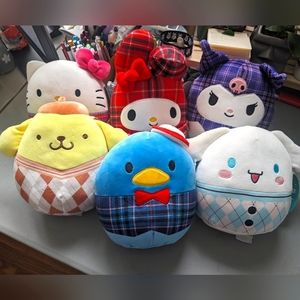 6.5" Plaid Sanrio Hello Kitty and Friends Squishmallow Bundle